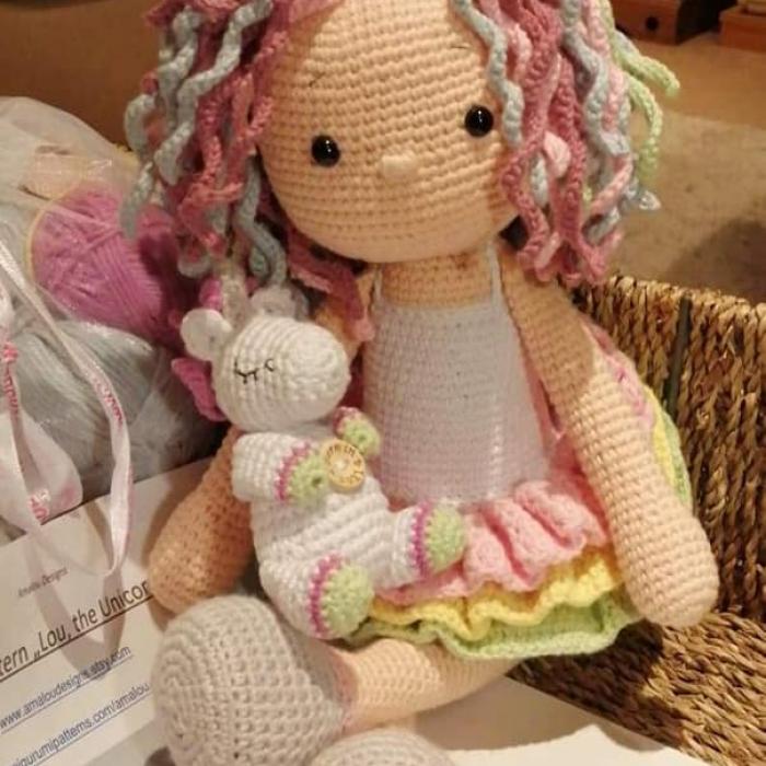 Handmade Hand Stitched Rosie Doll Teddy