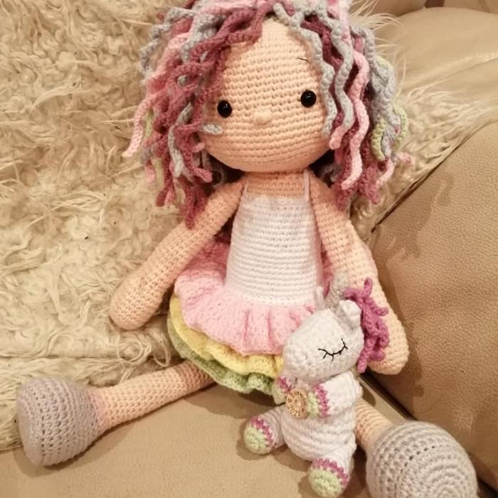 Handmade Hand Stitched Rosie Doll Teddy