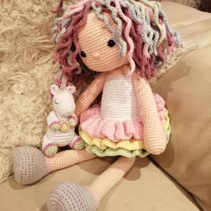 Handmade Hand Stitched Rosie Doll Teddy